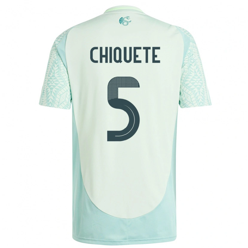 Danxen Femme Maillot Mexique Jesús Orozco Chiquete #5 Lin Vert Tenues Extérieur 24-26 T-Shirt