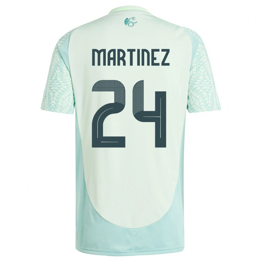 Danxen Femme Maillot Mexique Guillermo Martínez #24 Lin Vert Tenues Extérieur 24-26 T-Shirt