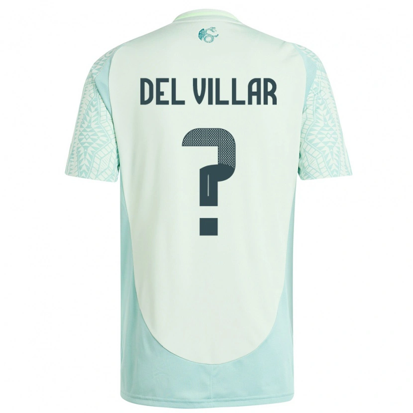 Danxen Femme Maillot Mexique Everardo Del Villar #0 Lin Vert Tenues Extérieur 24-26 T-Shirt