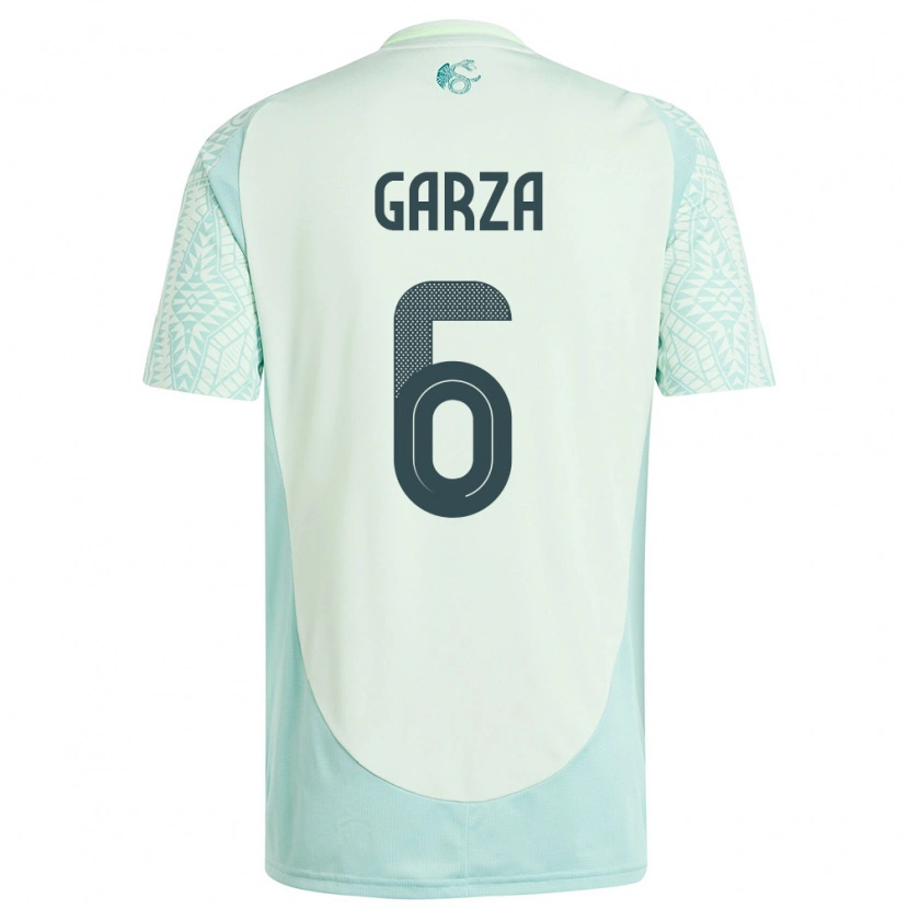 Danxen Femme Maillot Mexique César Garza #6 Lin Vert Tenues Extérieur 24-26 T-Shirt