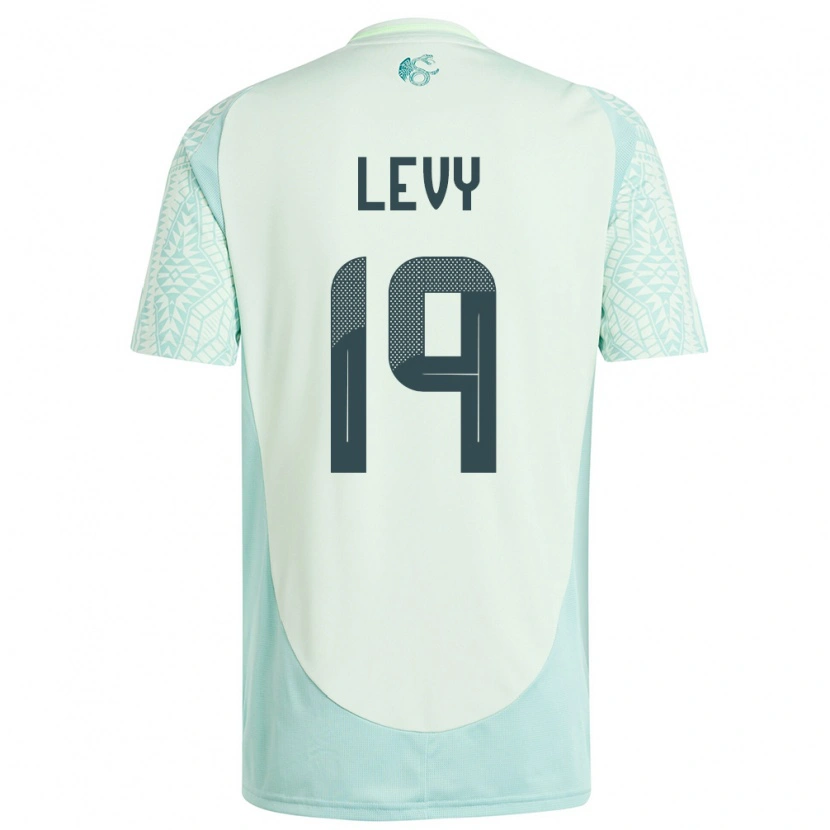 Danxen Femme Maillot Mexique Mateo Levy #19 Lin Vert Tenues Extérieur 24-26 T-Shirt