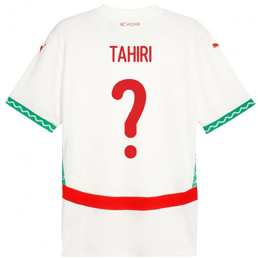 Danxen Femme Maillot Maroc Aymen Tahiri #0 Blanc Tenues Extérieur 24-26 T-Shirt