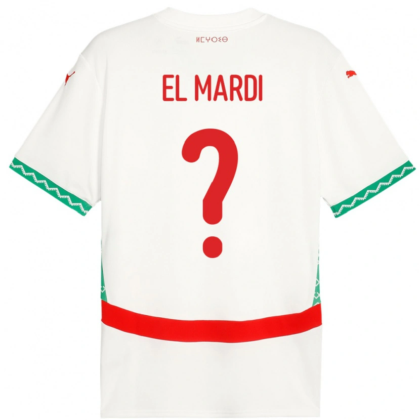 Danxen Femme Maillot Maroc Ziyad El Mardi #0 Blanc Tenues Extérieur 24-26 T-Shirt