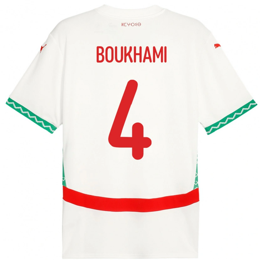 Danxen Femme Maillot Maroc Siham Boukhami #4 Blanc Tenues Extérieur 24-26 T-Shirt