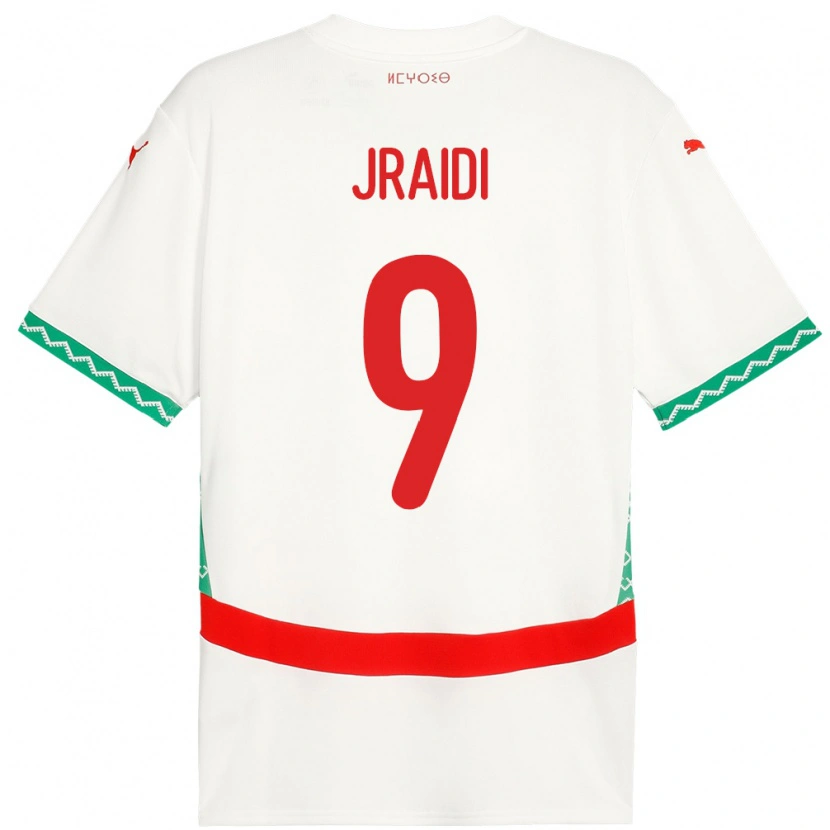 Danxen Femme Maillot Maroc Ibtissam Jraidi #9 Blanc Tenues Extérieur 24-26 T-Shirt