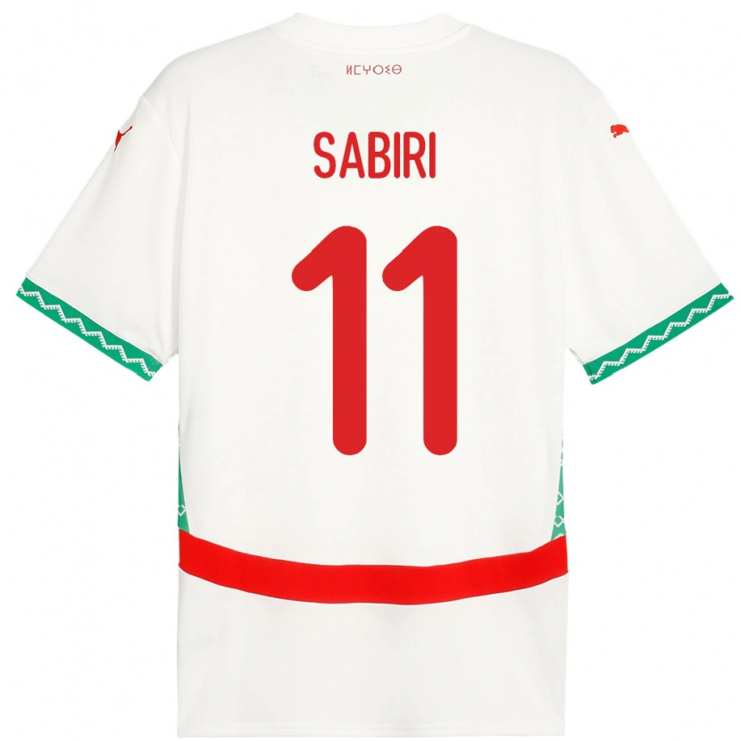 Danxen Femme Maillot Maroc Abdelhamid Sabiri #11 Blanc Tenues Extérieur 24-26 T-Shirt