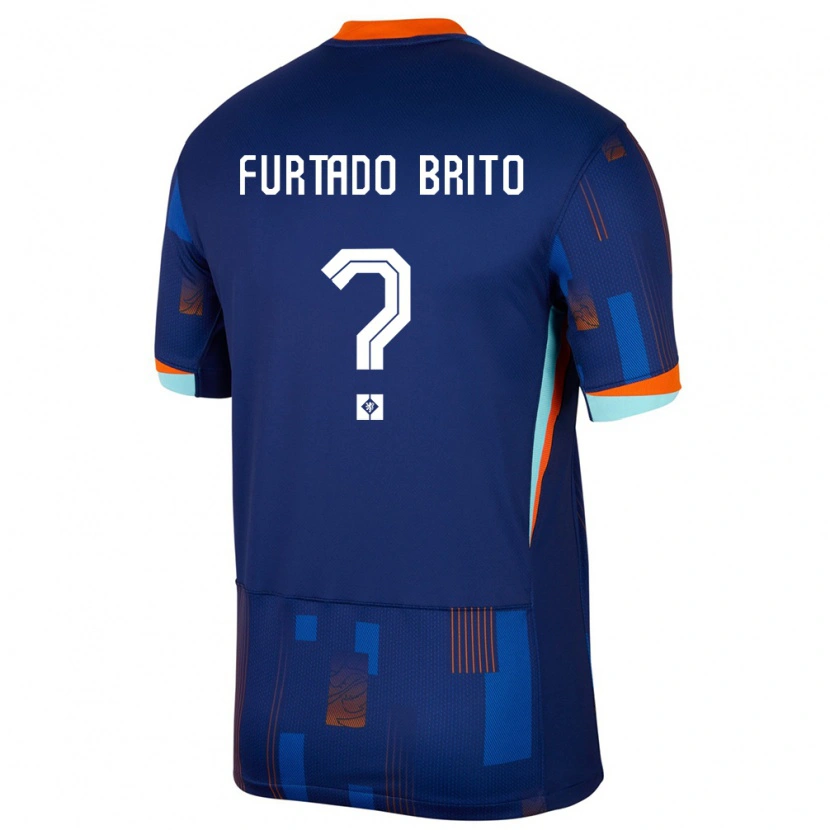 Danxen Femme Maillot Pays-Bas Dinaylo Furtado Brito #0 Bleu Tenues Extérieur 24-26 T-Shirt