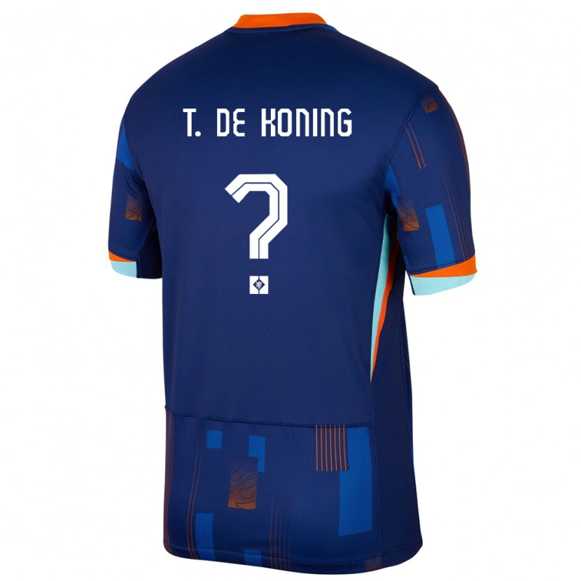 Danxen Femme Maillot Pays-Bas Tim De Koning #0 Bleu Tenues Extérieur 24-26 T-Shirt
