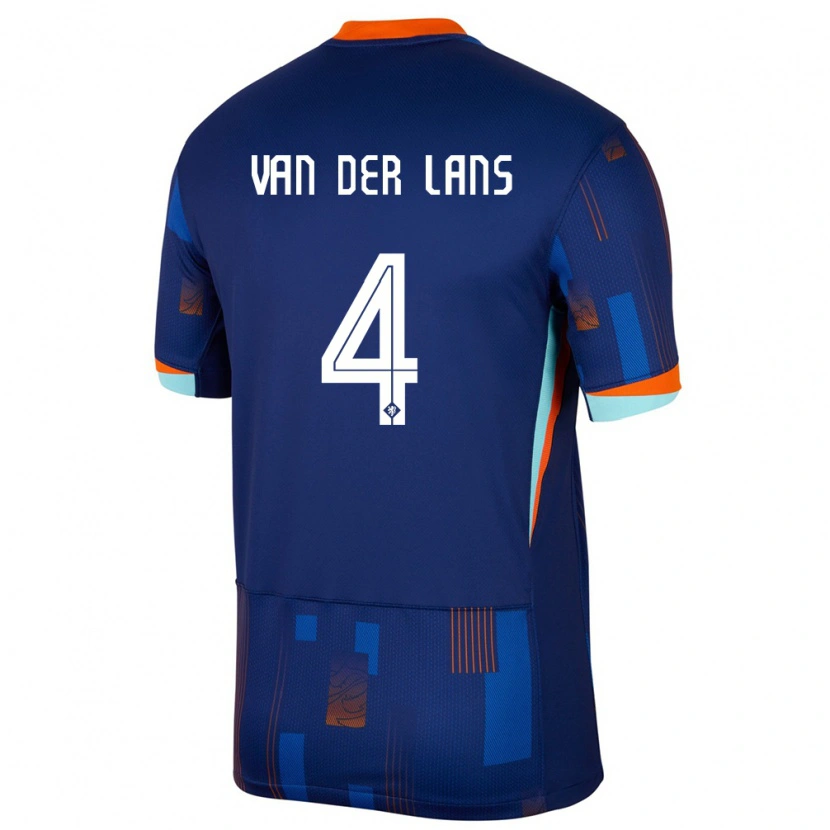 Danxen Femme Maillot Pays-Bas Mylo Van Der Lans #4 Bleu Tenues Extérieur 24-26 T-Shirt