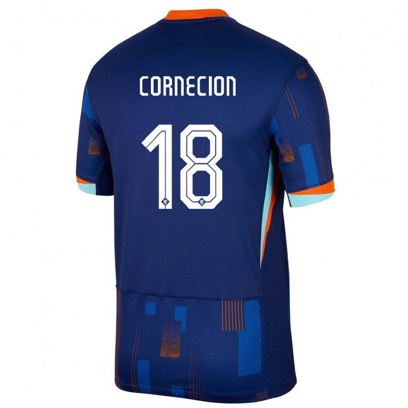 Danxen Femme Maillot Pays-Bas Shuryjano Cornecion #18 Bleu Tenues Extérieur 24-26 T-Shirt