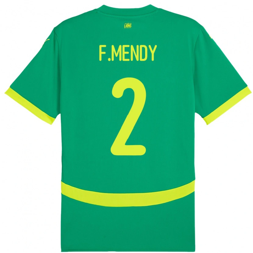 Danxen Femme Maillot Sénégal Formose Mendy #2 Vert Tenues Extérieur 24-26 T-Shirt