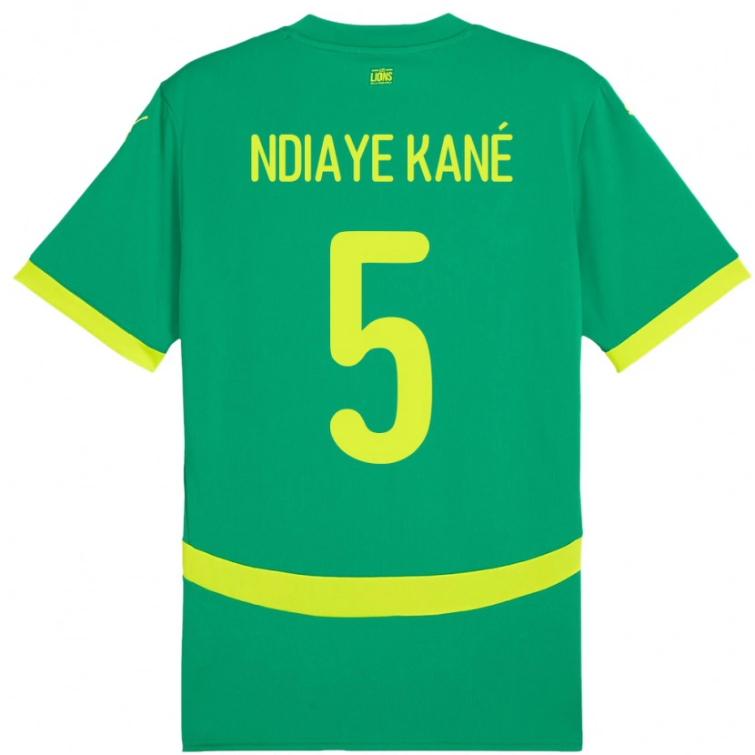 Danxen Femme Maillot Sénégal Ndeye Ndiaye Kane #5 Vert Tenues Extérieur 24-26 T-Shirt