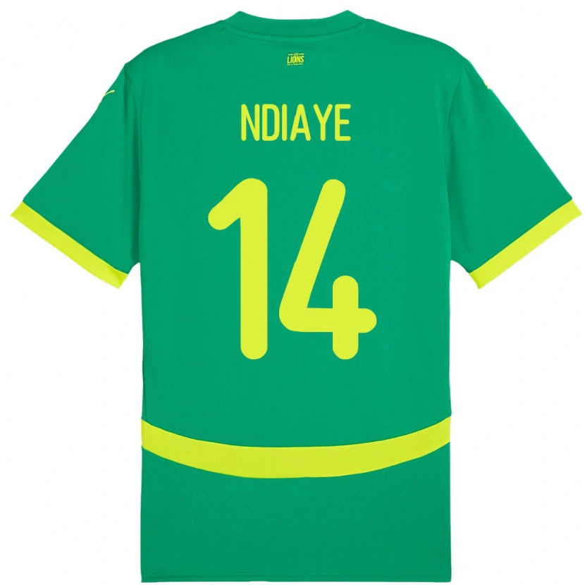 Danxen Femme Maillot Sénégal Salimata Ndiaye #14 Vert Tenues Extérieur 24-26 T-Shirt
