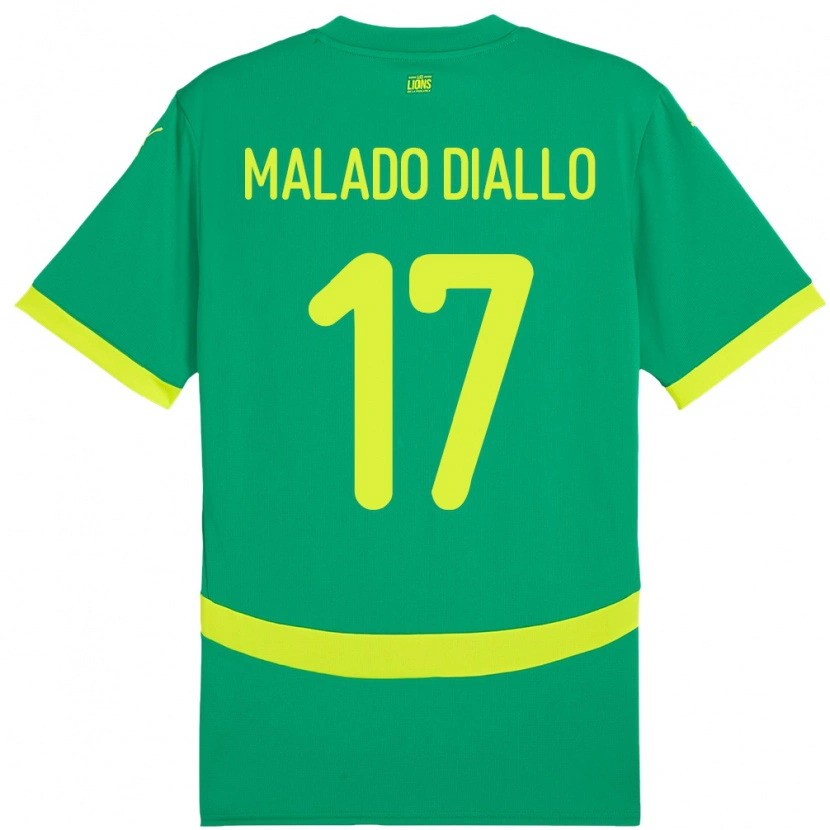 Danxen Femme Maillot Sénégal Hapsatou Malado Diallo #17 Vert Tenues Extérieur 24-26 T-Shirt