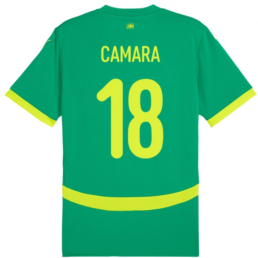 Danxen Femme Maillot Sénégal Meta Camara #18 Vert Tenues Extérieur 24-26 T-Shirt