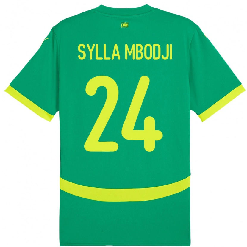 Danxen Femme Maillot Sénégal Coumba Sylla Mbodji #24 Vert Tenues Extérieur 24-26 T-Shirt