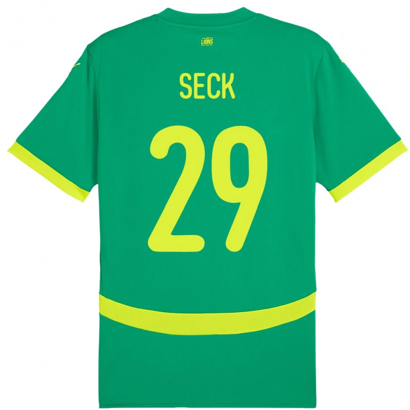 Danxen Femme Maillot Sénégal Demba Seck #29 Vert Tenues Extérieur 24-26 T-Shirt