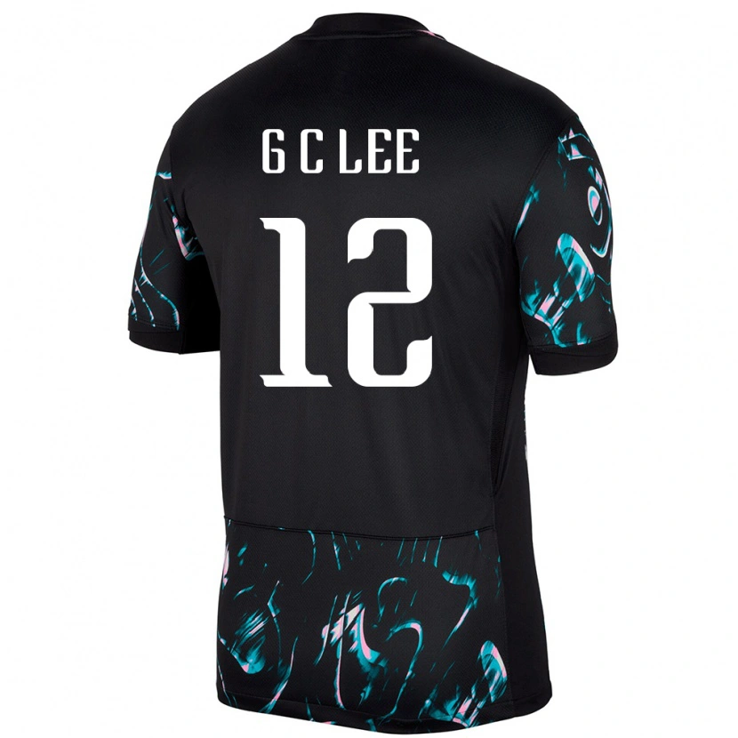 Danxen Femme Maillot Corée Du Sud Chang-Geun Lee #12 Noir Tenues Extérieur 24-26 T-Shirt