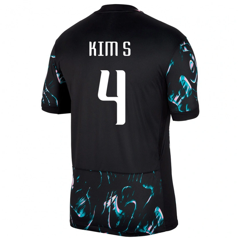 Danxen Femme Maillot Corée Du Sud Sean Kim #4 Noir Tenues Extérieur 24-26 T-Shirt