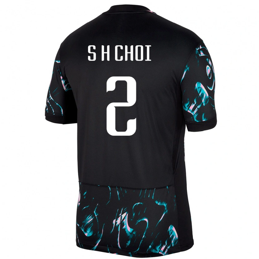Danxen Femme Maillot Corée Du Sud Choi Seok Hyeon #2 Noir Tenues Extérieur 24-26 T-Shirt