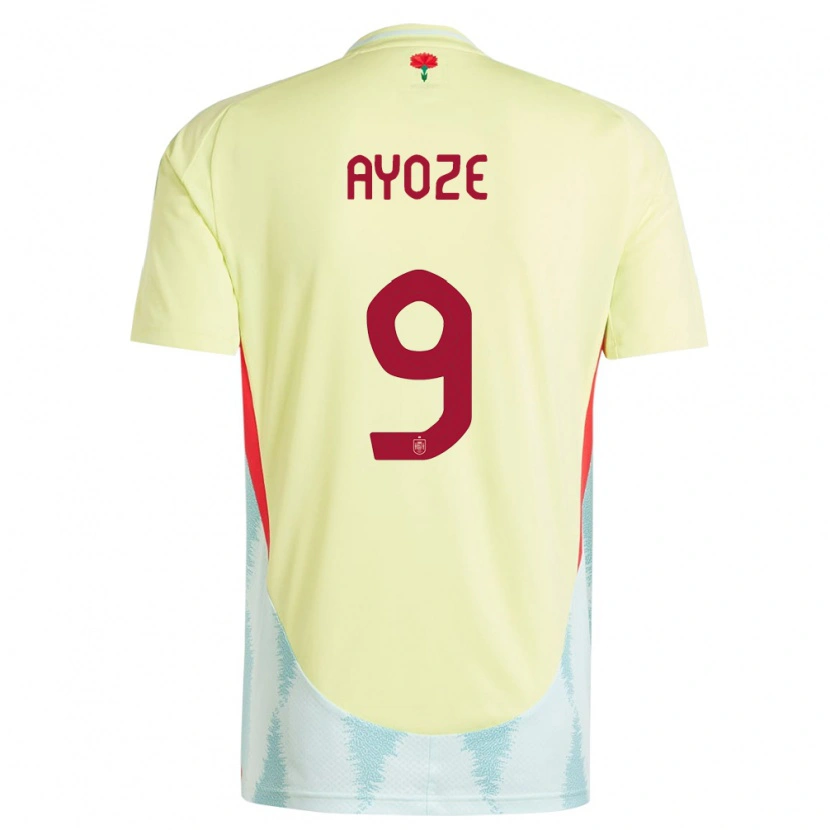 Danxen Femme Maillot Espagne Ayoze Pérez #9 Jaune Tenues Extérieur 24-26 T-Shirt