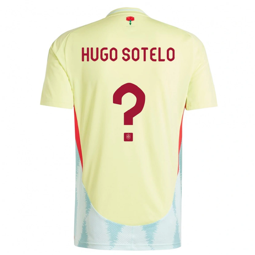 Danxen Femme Maillot Espagne Hugo Sotelo #0 Jaune Tenues Extérieur 24-26 T-Shirt