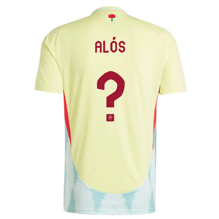 Danxen Femme Maillot Espagne Carlos Alós #0 Jaune Tenues Extérieur 24-26 T-Shirt