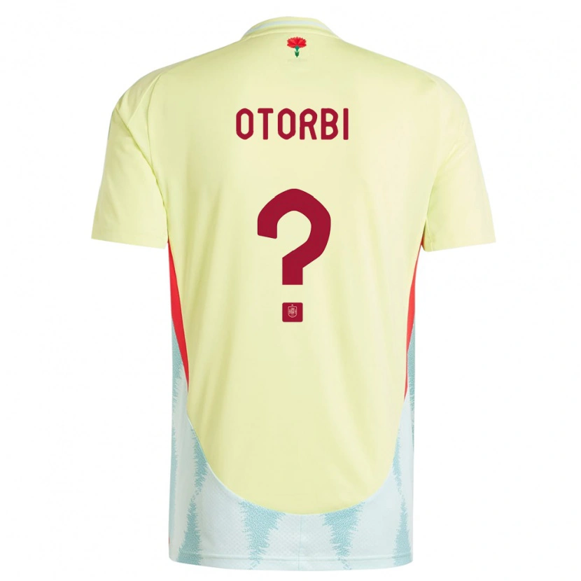 Danxen Femme Maillot Espagne David Otorbi #0 Jaune Tenues Extérieur 24-26 T-Shirt