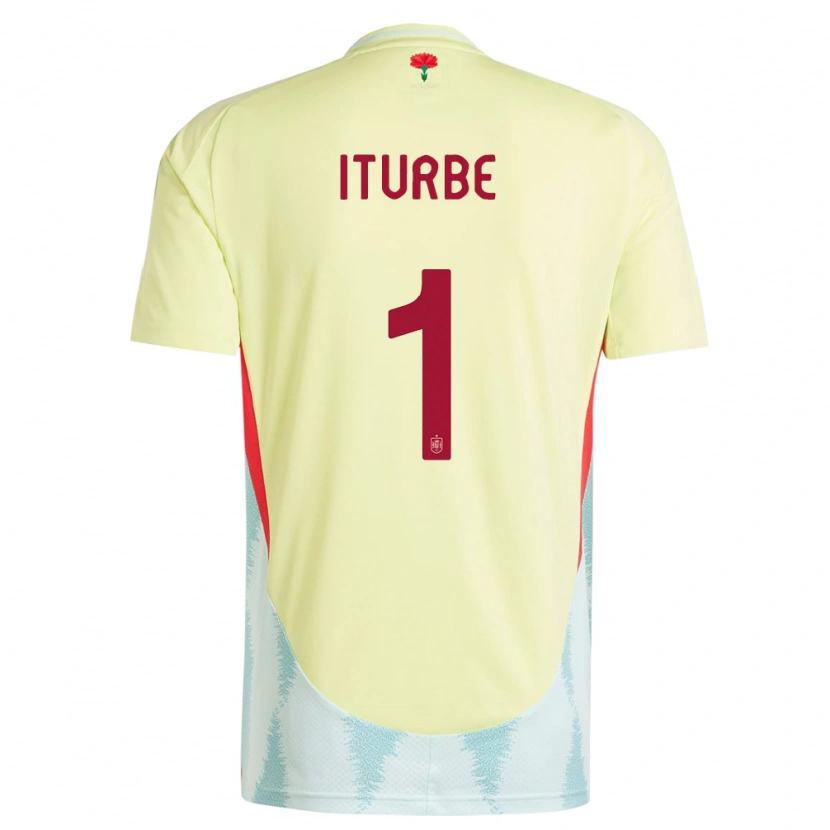 Danxen Femme Maillot Espagne Alejandro Iturbe #1 Jaune Tenues Extérieur 24-26 T-Shirt