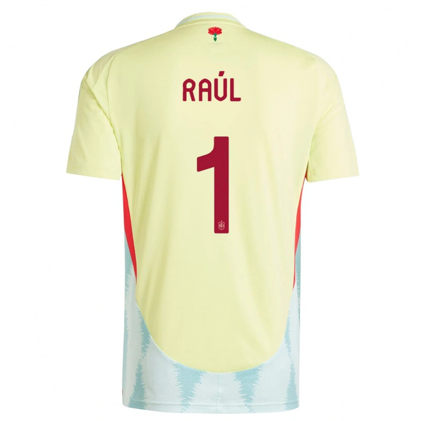 Danxen Femme Maillot Espagne Raúl Jiménez #1 Jaune Tenues Extérieur 24-26 T-Shirt