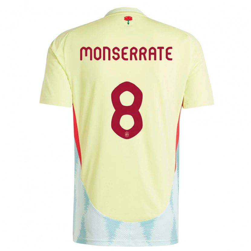 Danxen Femme Maillot Espagne Jano Monserrate #8 Jaune Tenues Extérieur 24-26 T-Shirt
