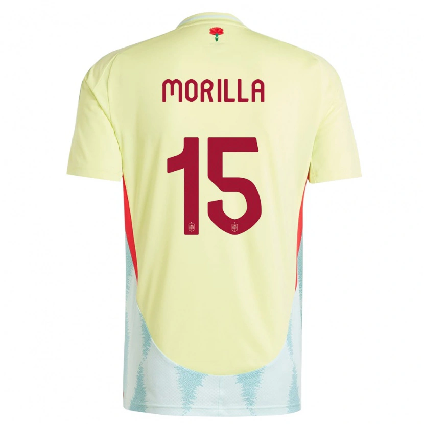 Danxen Femme Maillot Espagne Jairo Morilla #15 Jaune Tenues Extérieur 24-26 T-Shirt