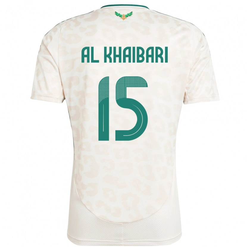 Danxen Femme Maillot Arabie Saoudite Abdullah Al-Khaibari #15 Blanc Tenues Extérieur 24-26 T-Shirt
