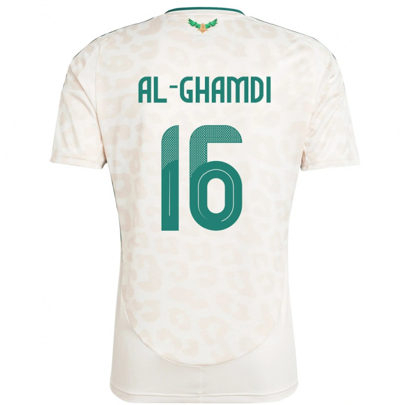 Danxen Femme Maillot Arabie Saoudite Faisal Al-Ghamdi #16 Blanc Tenues Extérieur 24-26 T-Shirt