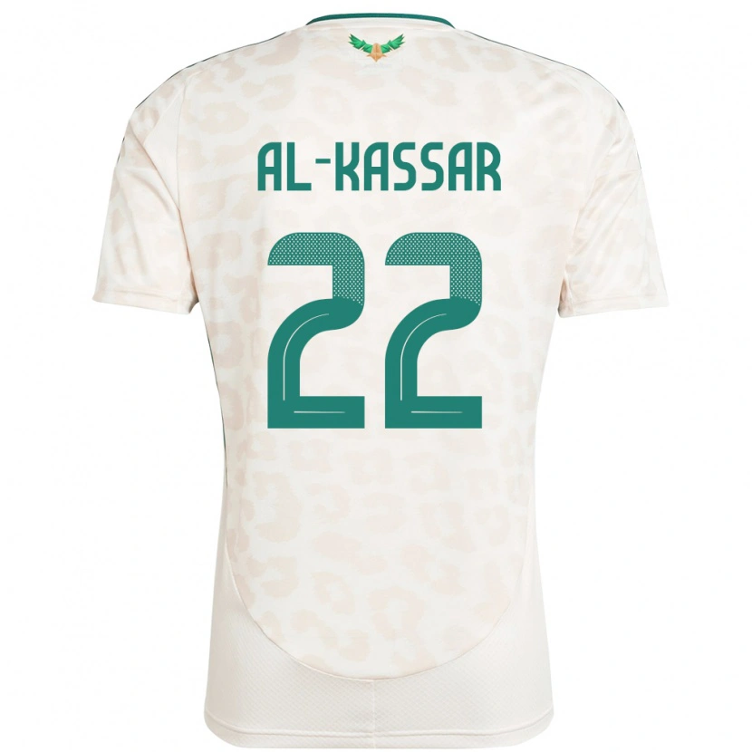 Danxen Femme Maillot Arabie Saoudite Ahmed Al-Kassar #22 Blanc Tenues Extérieur 24-26 T-Shirt