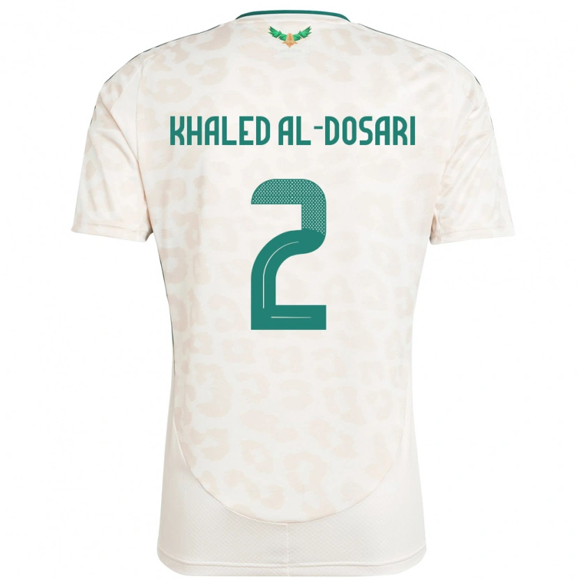 Danxen Femme Maillot Arabie Saoudite Yazeed Khaled Al-Dosari #2 Blanc Tenues Extérieur 24-26 T-Shirt