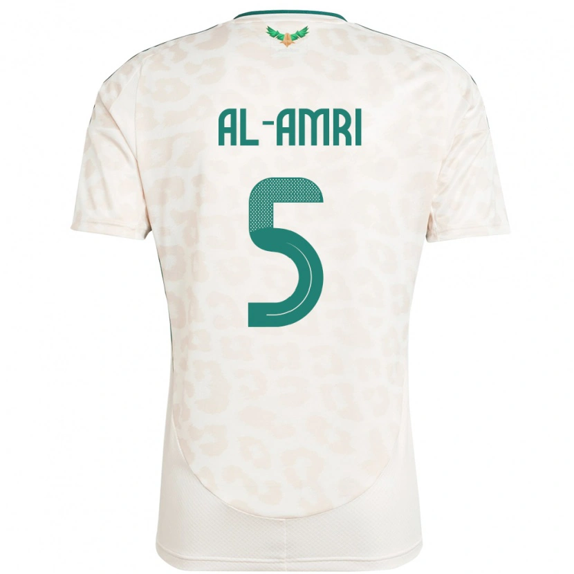 Danxen Femme Maillot Arabie Saoudite Husam Al-Amri #5 Blanc Tenues Extérieur 24-26 T-Shirt