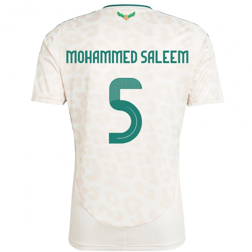 Danxen Femme Maillot Arabie Saoudite Moayad Mohammed Saleem #5 Blanc Tenues Extérieur 24-26 T-Shirt