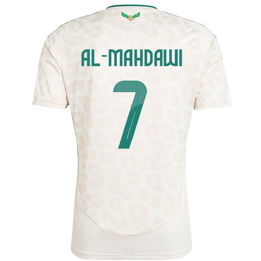 Danxen Femme Maillot Arabie Saoudite Ali Al-Mahdawi #7 Blanc Tenues Extérieur 24-26 T-Shirt