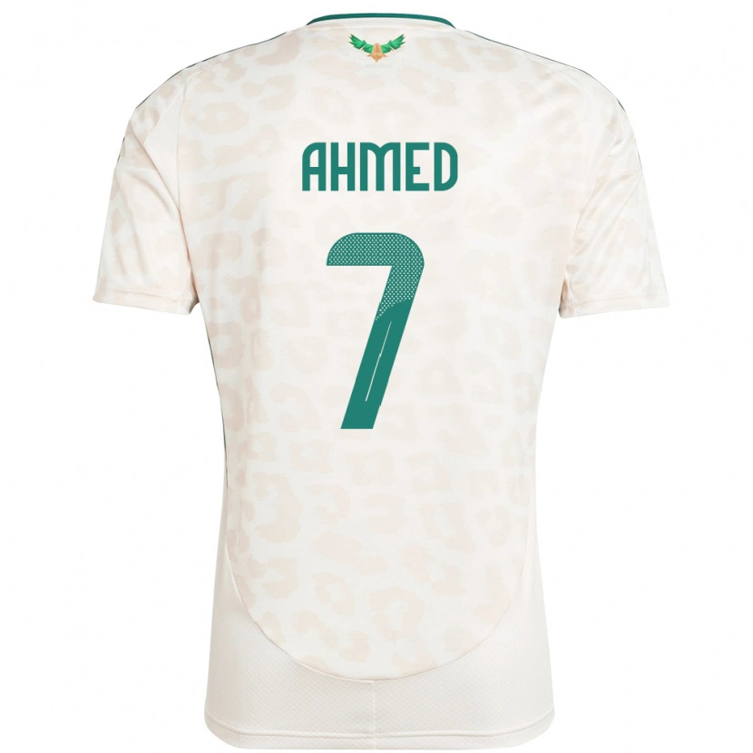 Danxen Femme Maillot Arabie Saoudite Thari Ahmed #7 Blanc Tenues Extérieur 24-26 T-Shirt