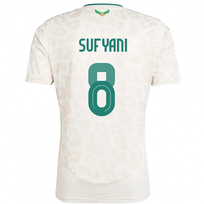 Danxen Femme Maillot Arabie Saoudite Abdulrahman Sufyani #8 Blanc Tenues Extérieur 24-26 T-Shirt