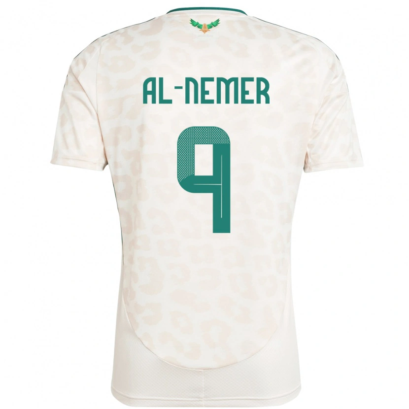 Danxen Femme Maillot Arabie Saoudite Meshari Al-Nemer #9 Blanc Tenues Extérieur 24-26 T-Shirt