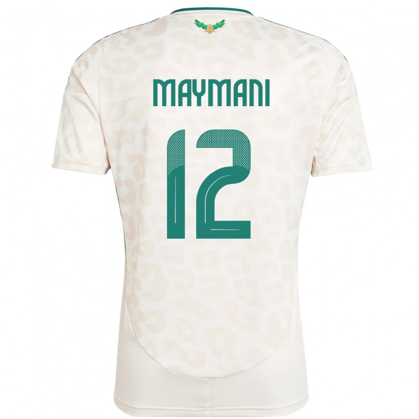Danxen Femme Maillot Arabie Saoudite Ammar Maymani #12 Blanc Tenues Extérieur 24-26 T-Shirt
