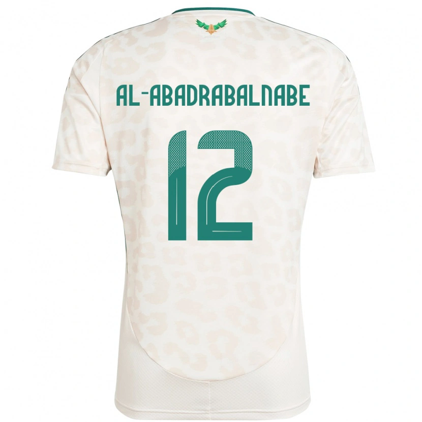 Danxen Femme Maillot Arabie Saoudite Ahmed Musallam Al-Abadrabalnabe #12 Blanc Tenues Extérieur 24-26 T-Shirt