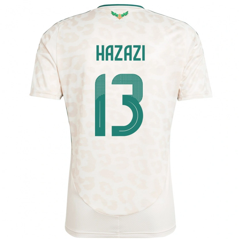 Danxen Femme Maillot Arabie Saoudite Bassam Hazazi #13 Blanc Tenues Extérieur 24-26 T-Shirt