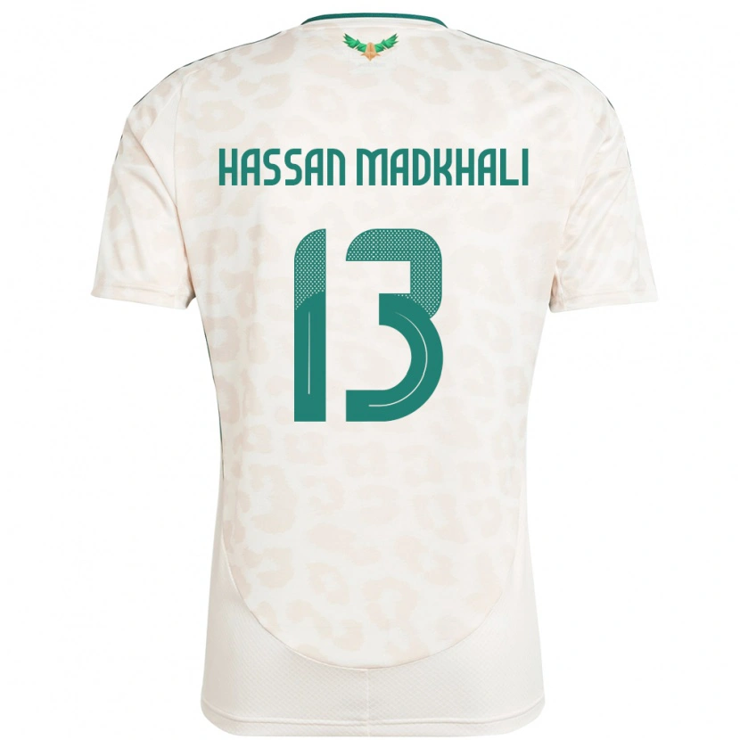 Danxen Femme Maillot Arabie Saoudite Mohammed Hassan Madkhali #13 Blanc Tenues Extérieur 24-26 T-Shirt