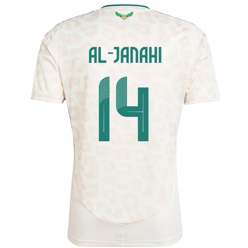 Danxen Femme Maillot Arabie Saoudite Nawaf Al-Janahi #14 Blanc Tenues Extérieur 24-26 T-Shirt