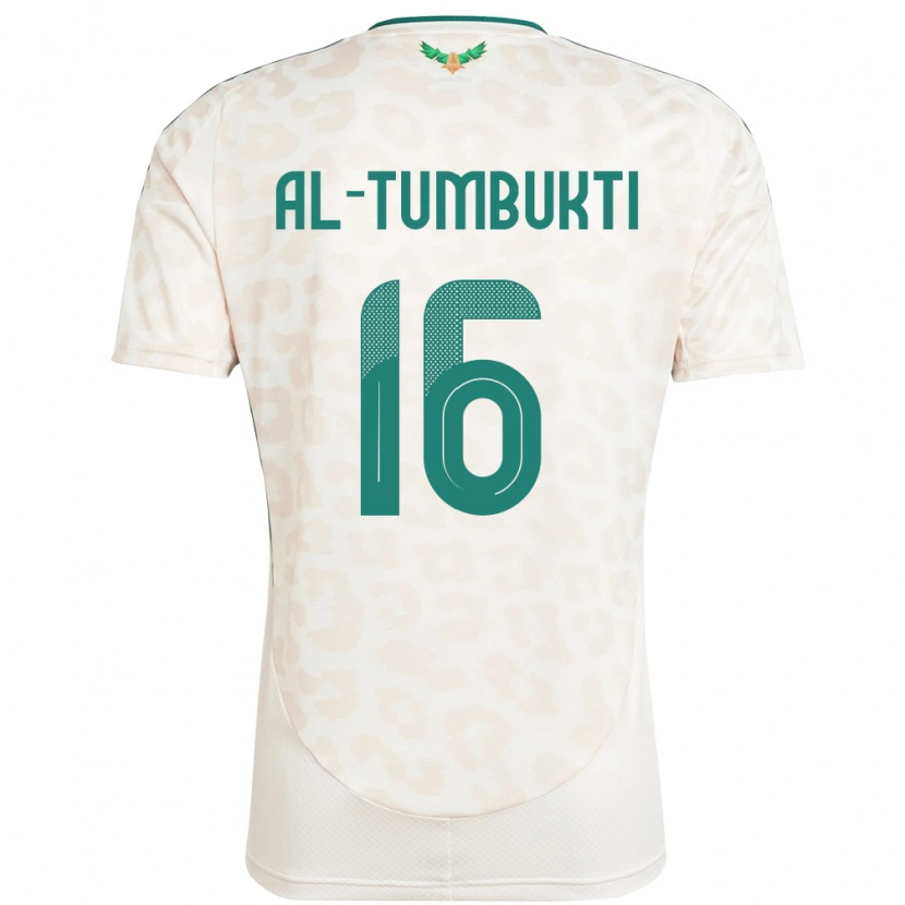 Danxen Femme Maillot Arabie Saoudite Saud Al-Tumbukti #16 Blanc Tenues Extérieur 24-26 T-Shirt