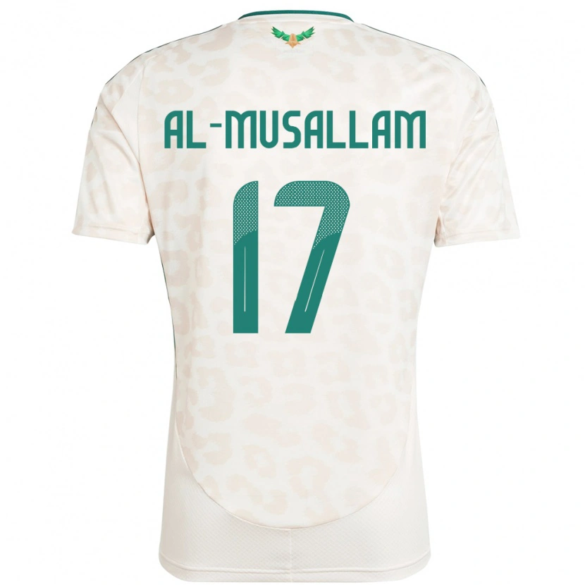 Danxen Femme Maillot Arabie Saoudite Hassan Al-Musallam #17 Blanc Tenues Extérieur 24-26 T-Shirt