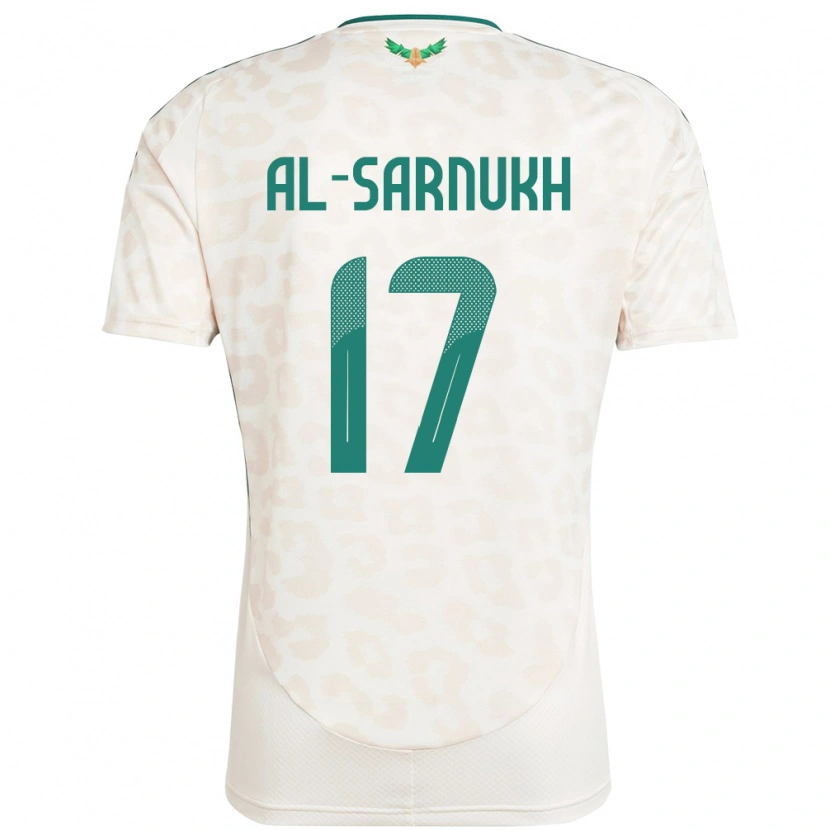 Danxen Femme Maillot Arabie Saoudite Mohamed Al-Sarnukh #17 Blanc Tenues Extérieur 24-26 T-Shirt